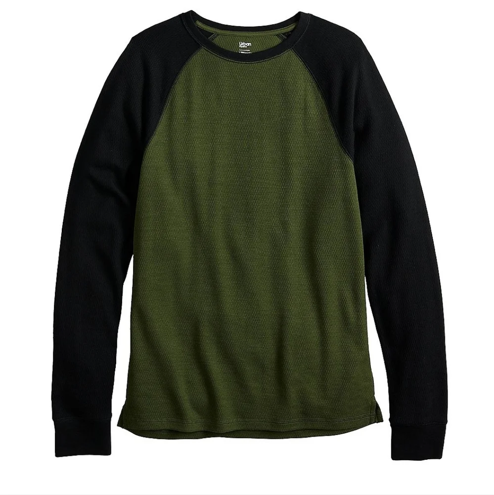 Men's Urban pipeline thermal shirt long sleeve Raglan army - Picture 1 of 2